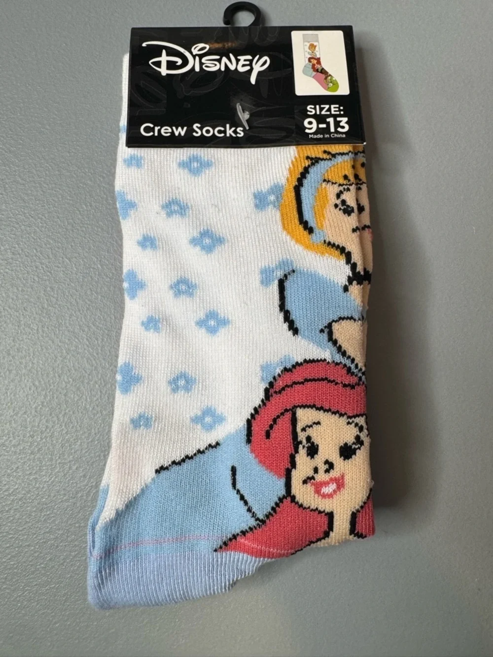 Disney princesses Crew Socks Ariel Cinderella Tiana novelty casual floral cute